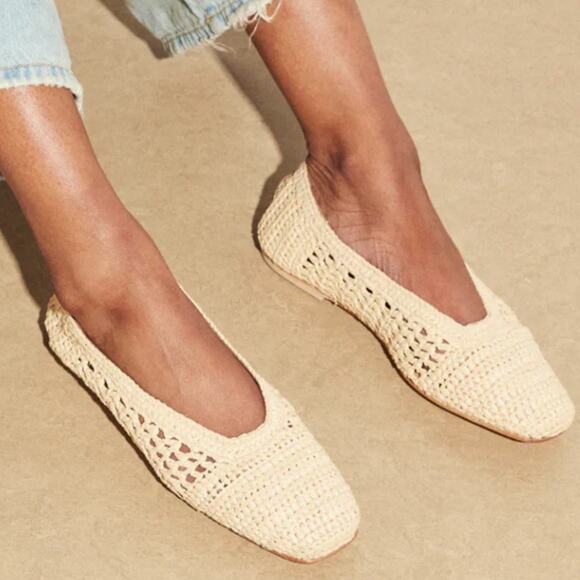 Freda Salvador NEW Jessie Raffia Ballet Flats $395 Preppy Shoes Women Size 9 NWT - Picture 3 of 15